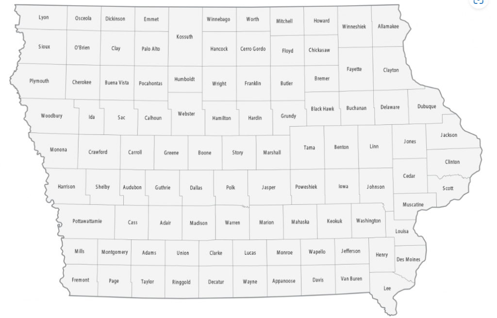 State of Iowa Map